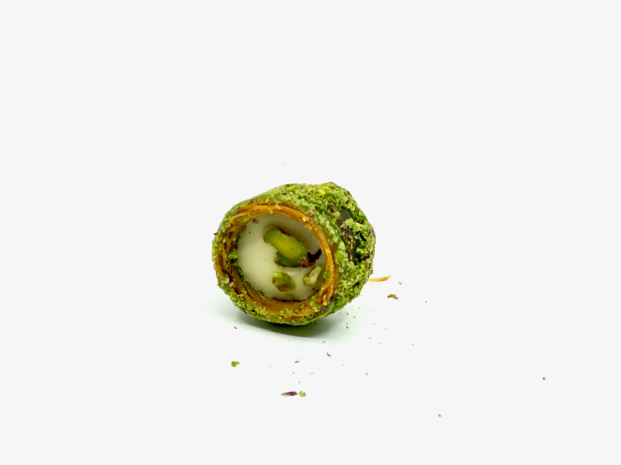 Crispy Pistachio Kataifi Nest with Cream Filling