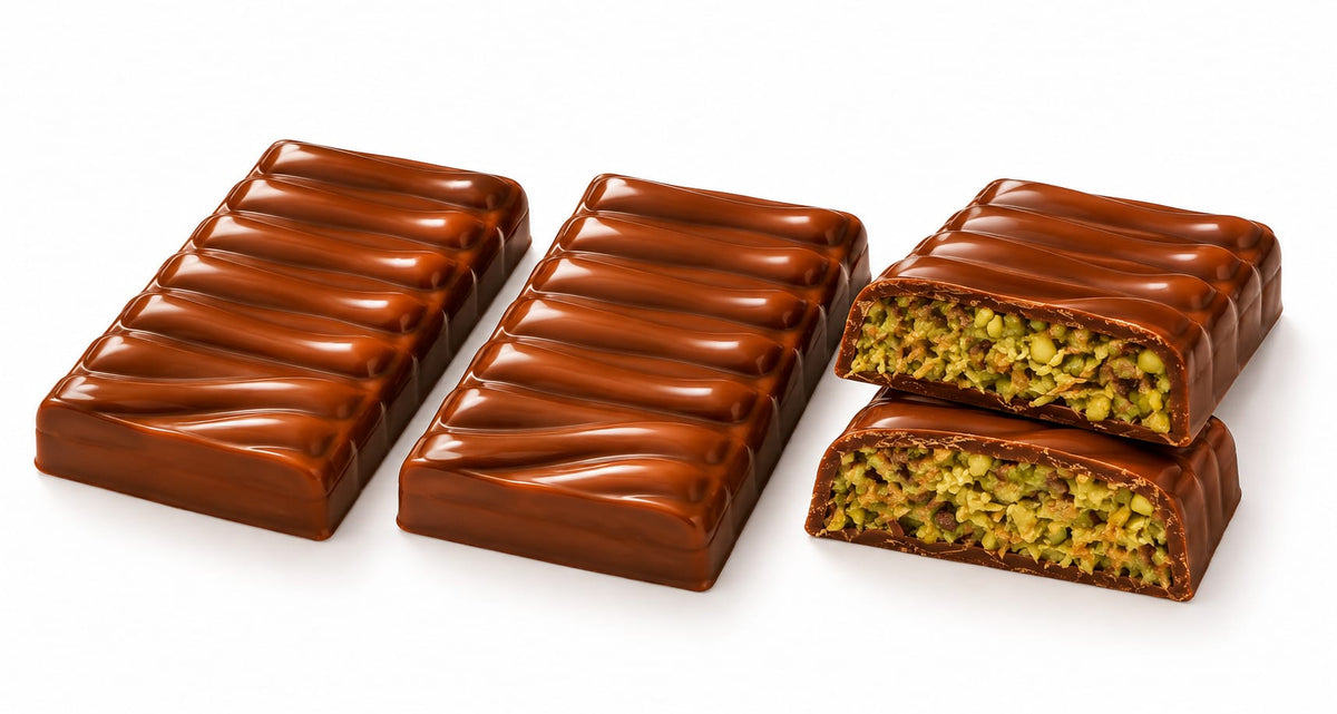 OMNIYA Delicacy Mini Dubai Pistachio Kunafa Chocolate Bar 40g – Belgian Milk Chocolate with Crispy Kunafa & Pistachio Cream Filling – Viral Middle Eastern Gourmet Treat