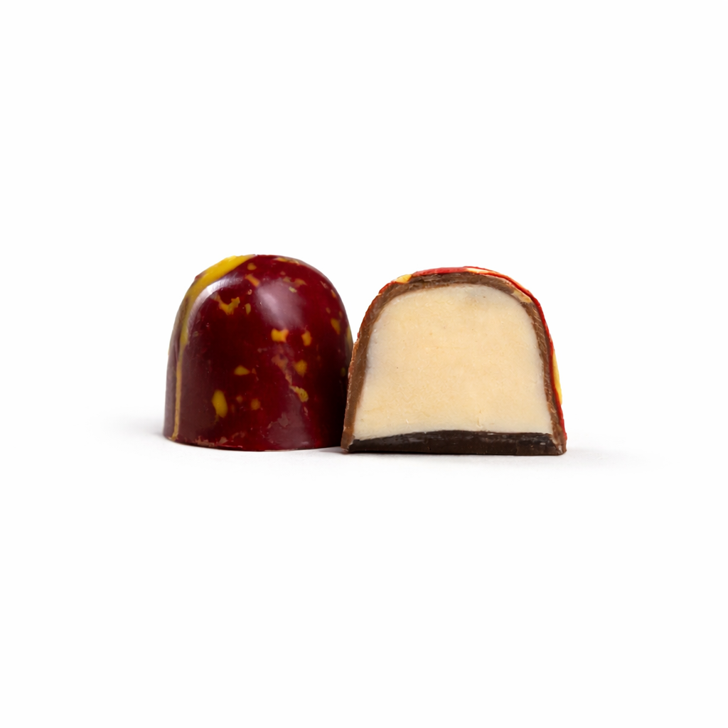 OMNIYA Delicacy – Chocolate Galaxy Bonbon (6oz, Burgundy Crème Lemon with Feuilletine) – Filled Belgian Chocolate with Citrus Crème & Crunch – Elegant Artisan Dessert Gift