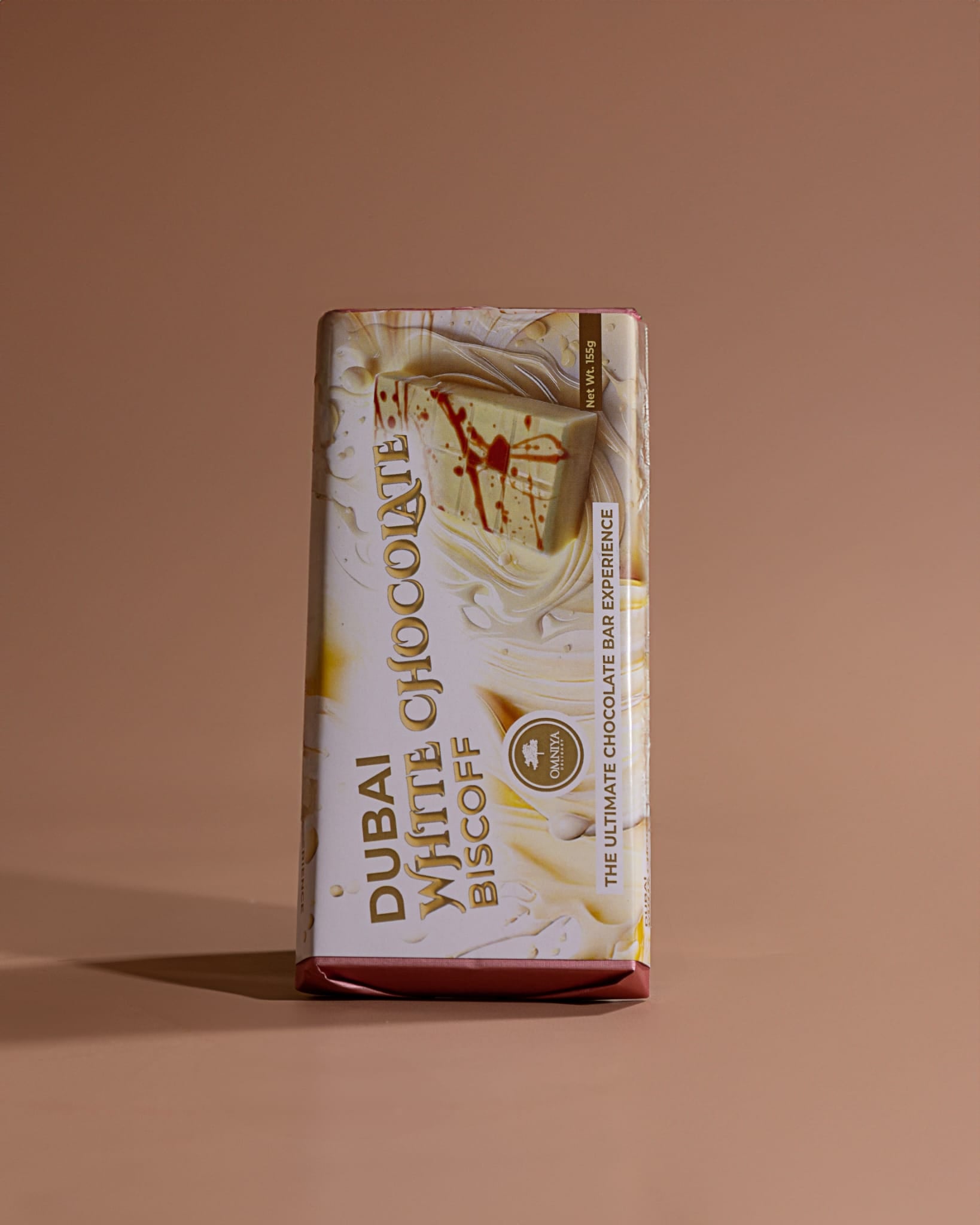 OMNIYA Delicacy Viral Dubai Kunafa Cookie Butter White Chocolate Bar 155g – Crispy Kunafa Layer with Smooth Cookie Butter & Creamy White Chocolate – Middle Eastern Dessert Fusion, Premium Gourmet Gift