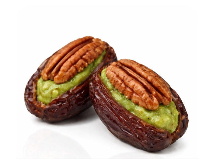 Dates with Pistachio Paste & Pecan