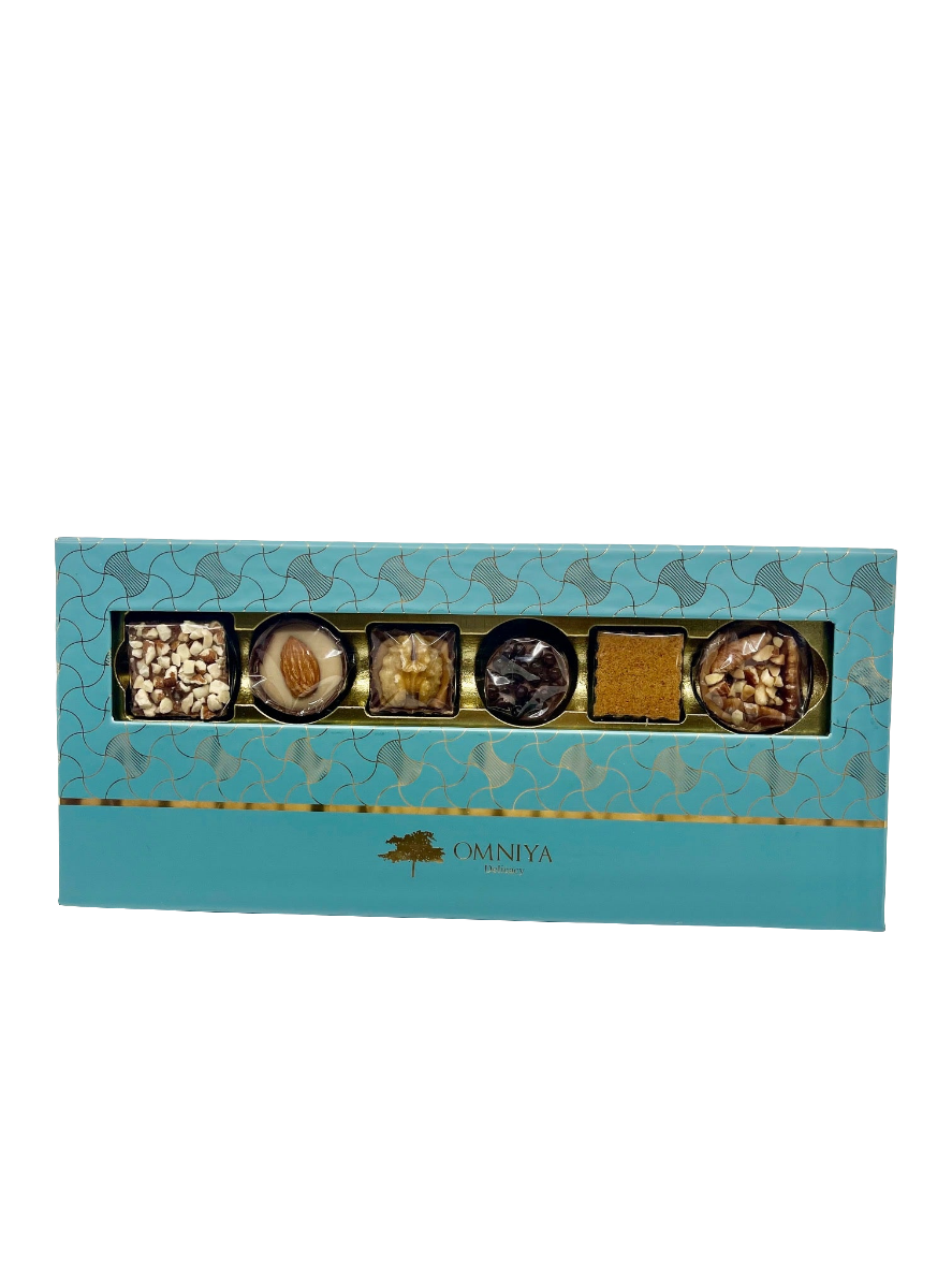 OMNIYA Delicacy Chocolate Special Box 12pcs Count Assorted Gourmet Milk Chocolates in Modern Elegant Packaging Ideal for Christmas Eid Ramadan Corporate Gifts