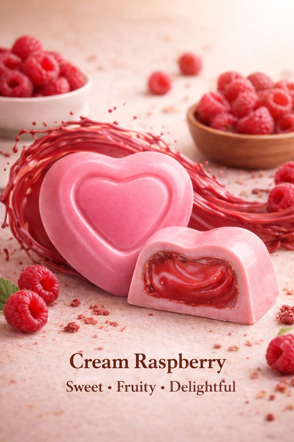 Heart-Shaped Assorted Chocolates – Cream-Filled Chocolate Gift Box with Pistachio, Raspberry, Coffee & Chocolate – Valentine’s Day Gift