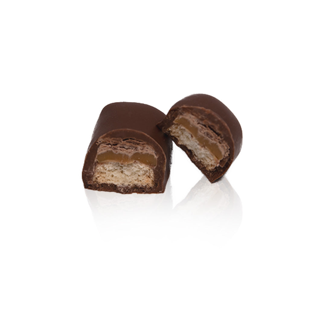 Chocolate Biscuit Caramel Bites – Smooth Chocolate with Crunchy Biscuit & Creamy Caramel Center