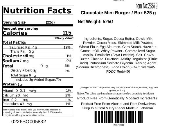 Omniya's Sweet Burger – Chocolate Mini Burger Box 525g | Lebanese Chocolate Treat