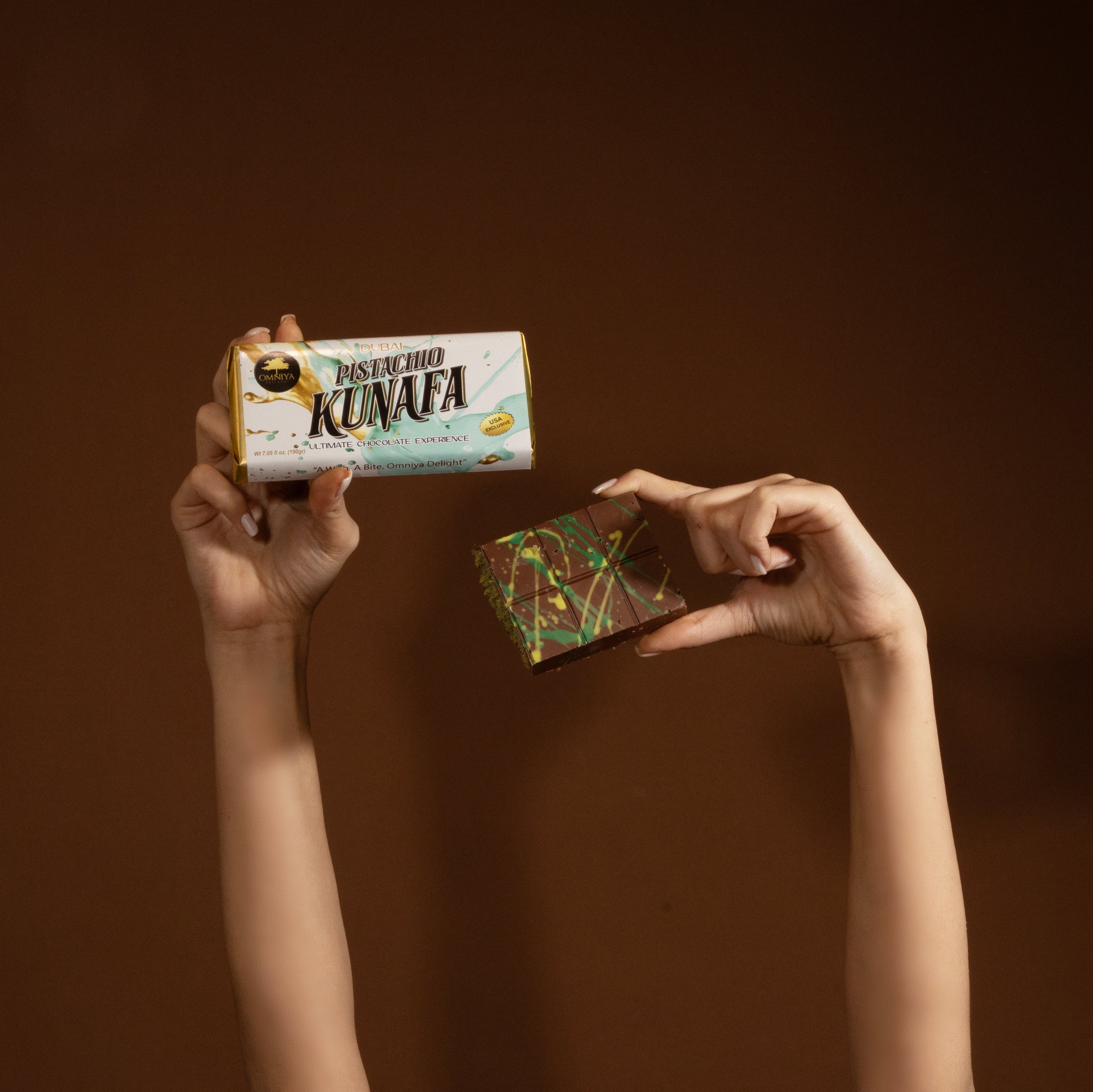 Gourmet Pistachio Chocolate Bar by OMNIYA Delicacy