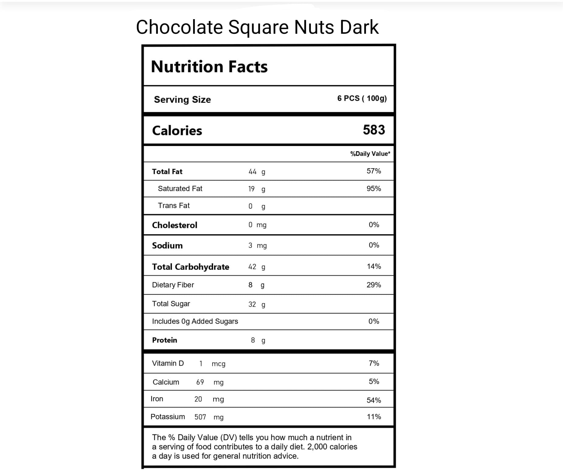 No Added Sugar Dark Chocolate with Nuts