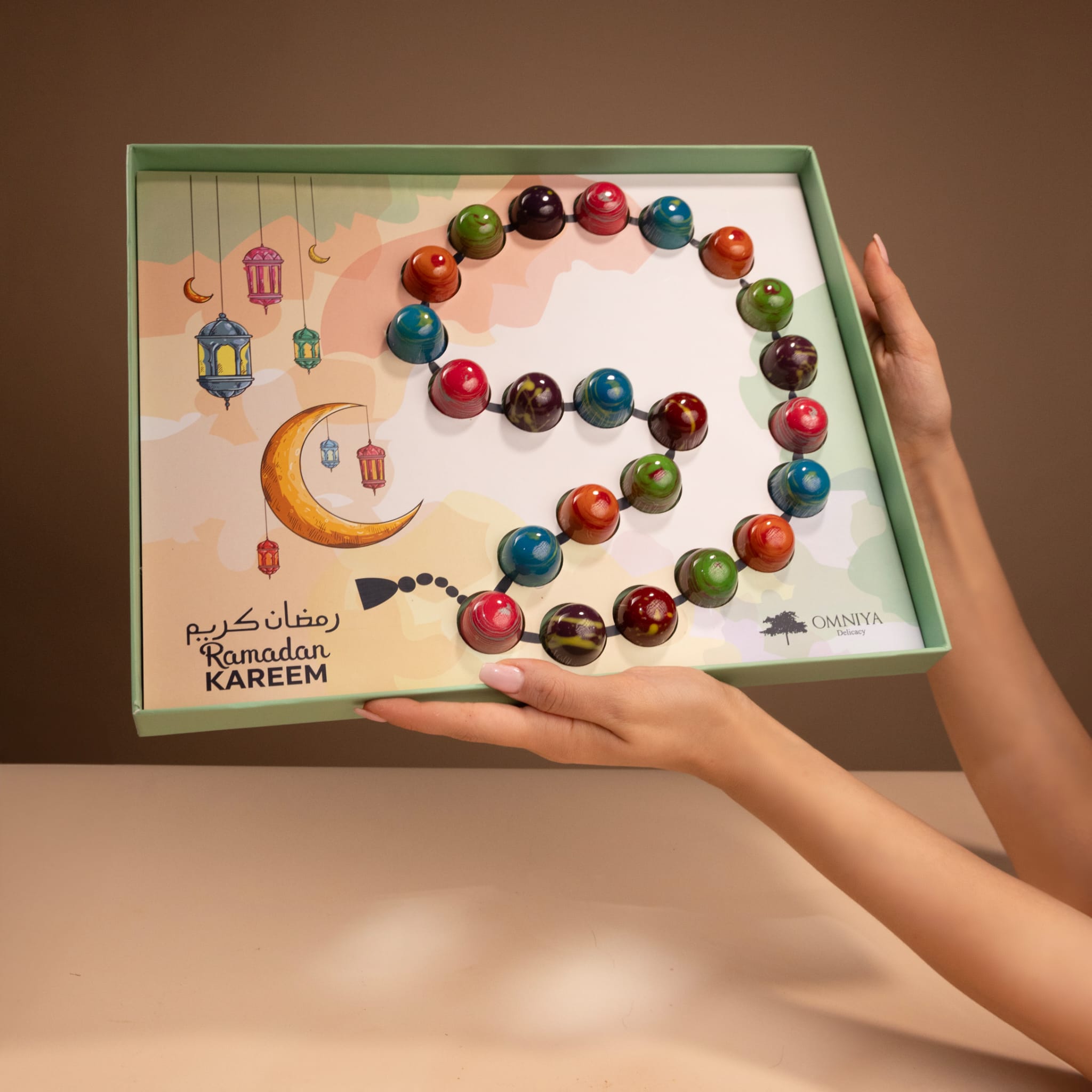 Ramadan Beads of Joy Chocolate Box with 25 Galaxy Artisan Bonbons
