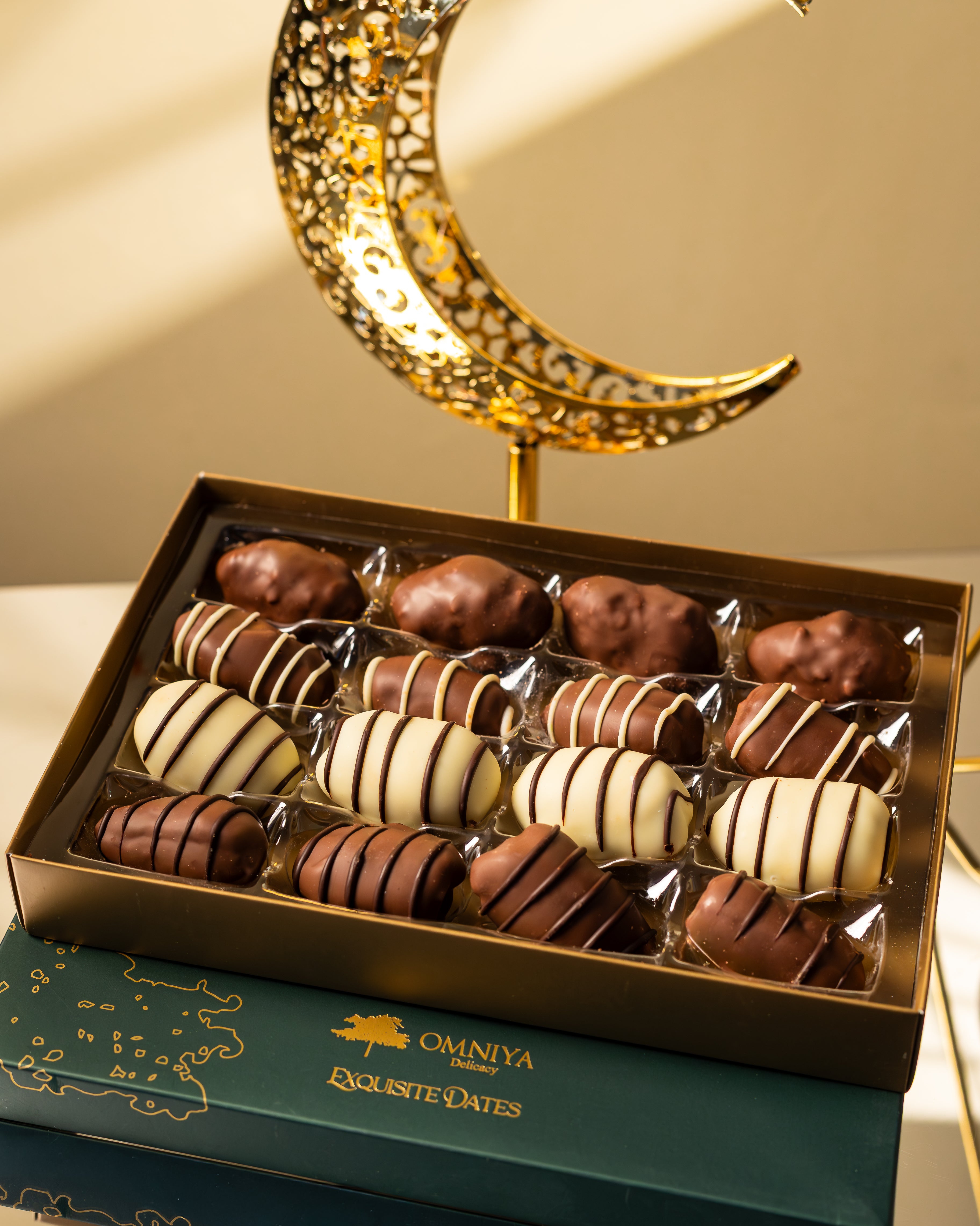 Stuffed Chocolate Medjool Dates Close Up